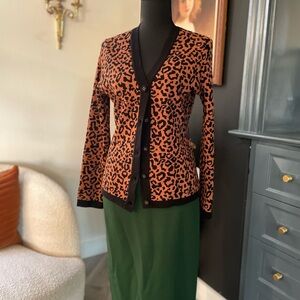 Chic Animal Print Button-Up Cardigan